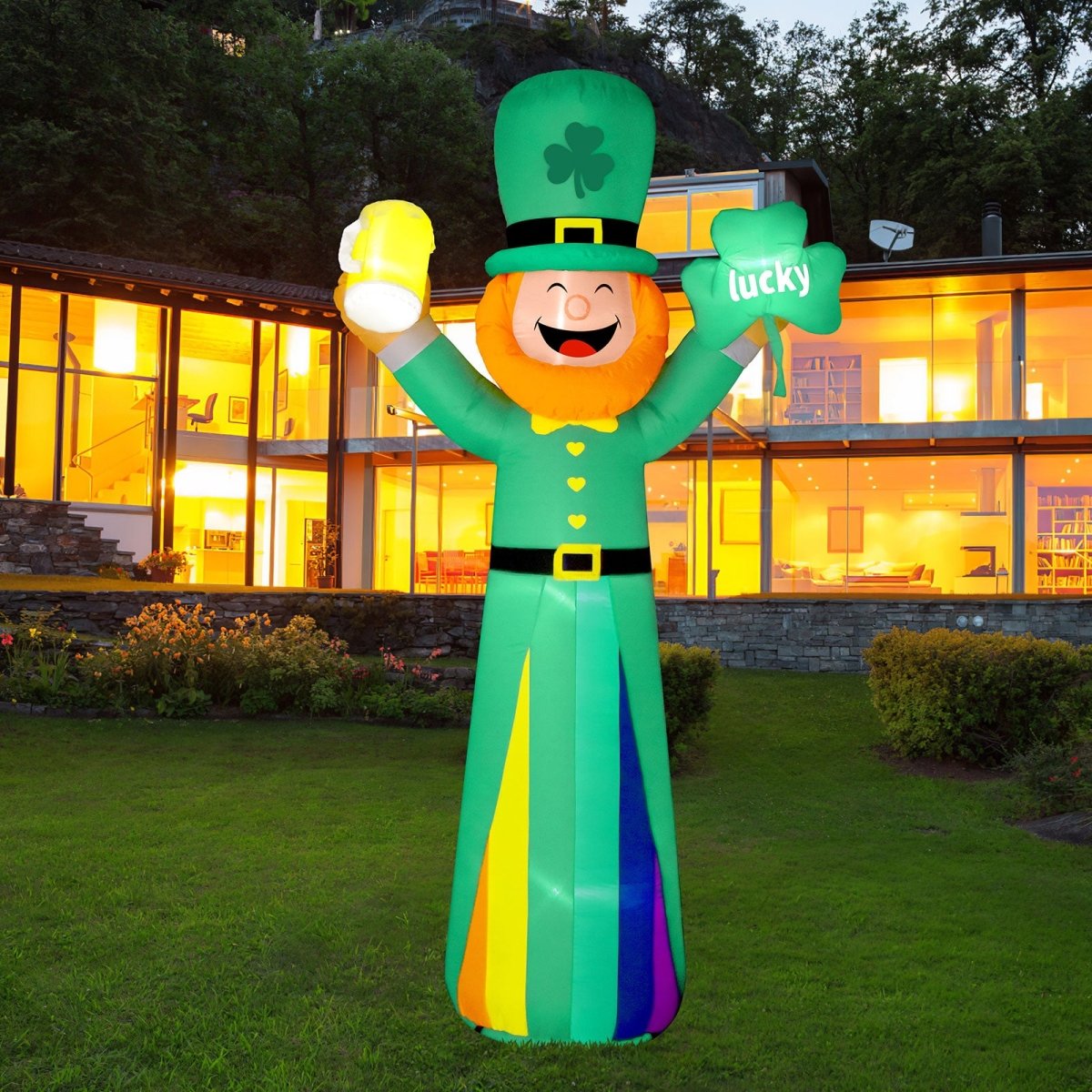 St. Patrick's Day Leprechaun Inflatable (8.8ft) - PopFun