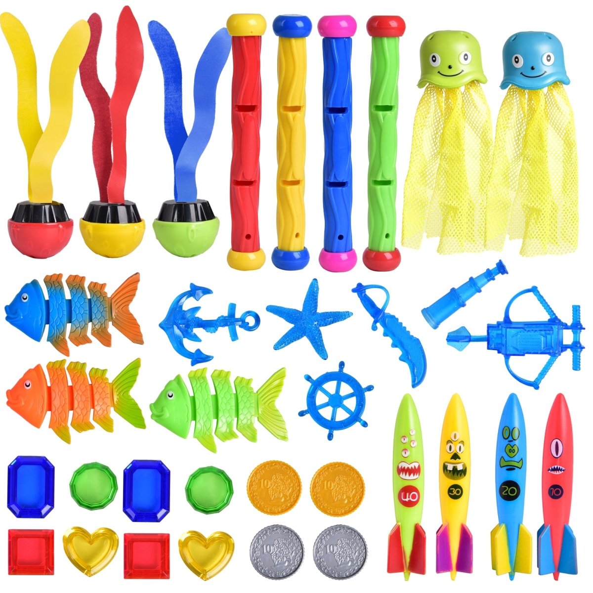 Swimming Diving Pool Set for Kids 34 Pcs - PopFun