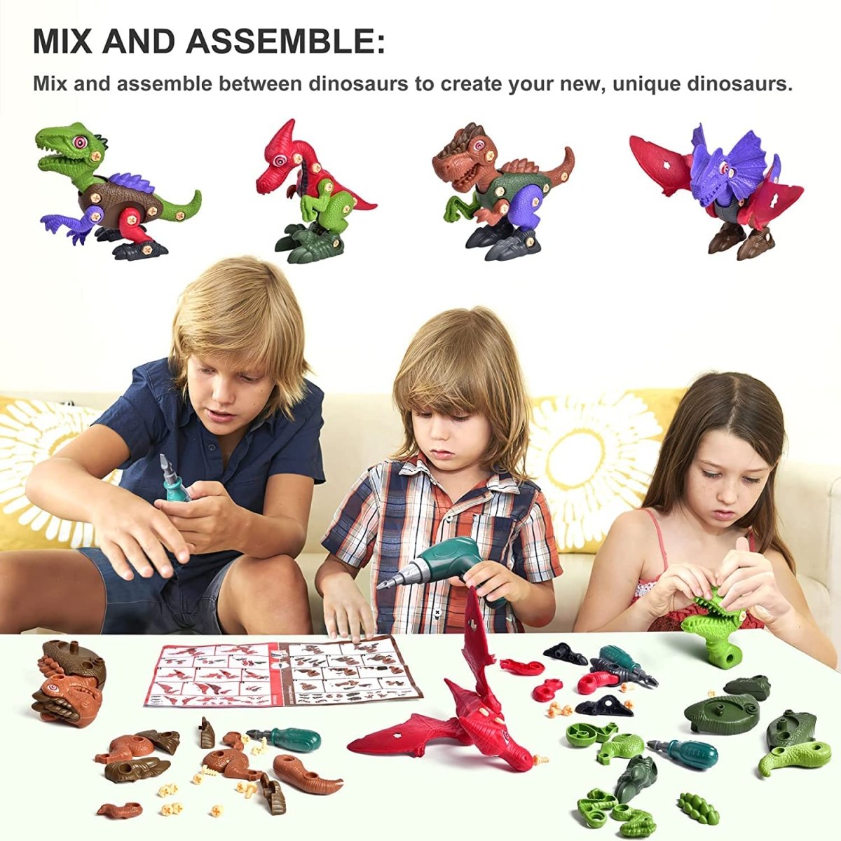 Take Apart Dinosaur Set 4 Pcs - PopFun