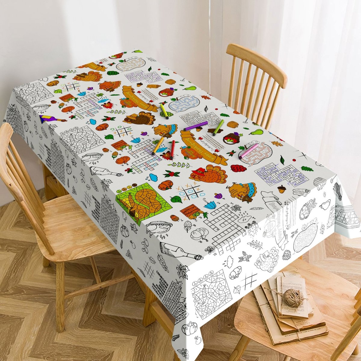 Thanksgiving Coloring Tablecloth | PopFun