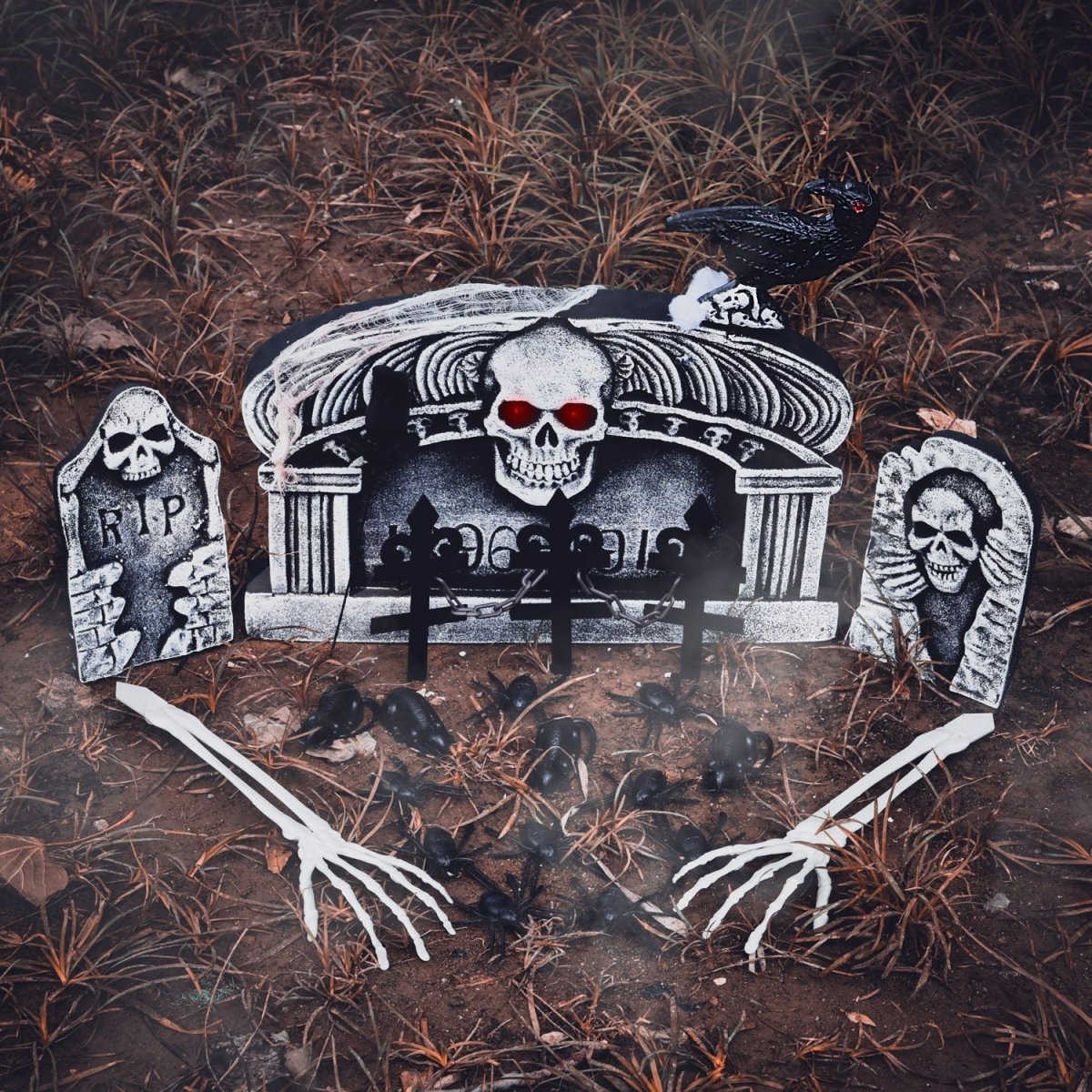 Tombstone Decorations with Spiders-Wholesale - PopFun