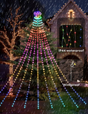 Valentine’s Diamond Topper Waterfall Outdoor String Lights - PopFun