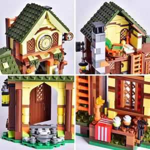 Village Houses Building Bricks Set