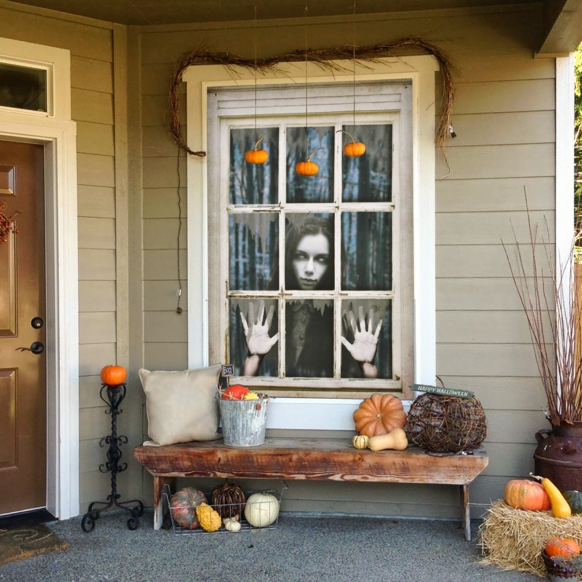 Ghost Window Frame Window Ghost l Halloween Decor l PopFun