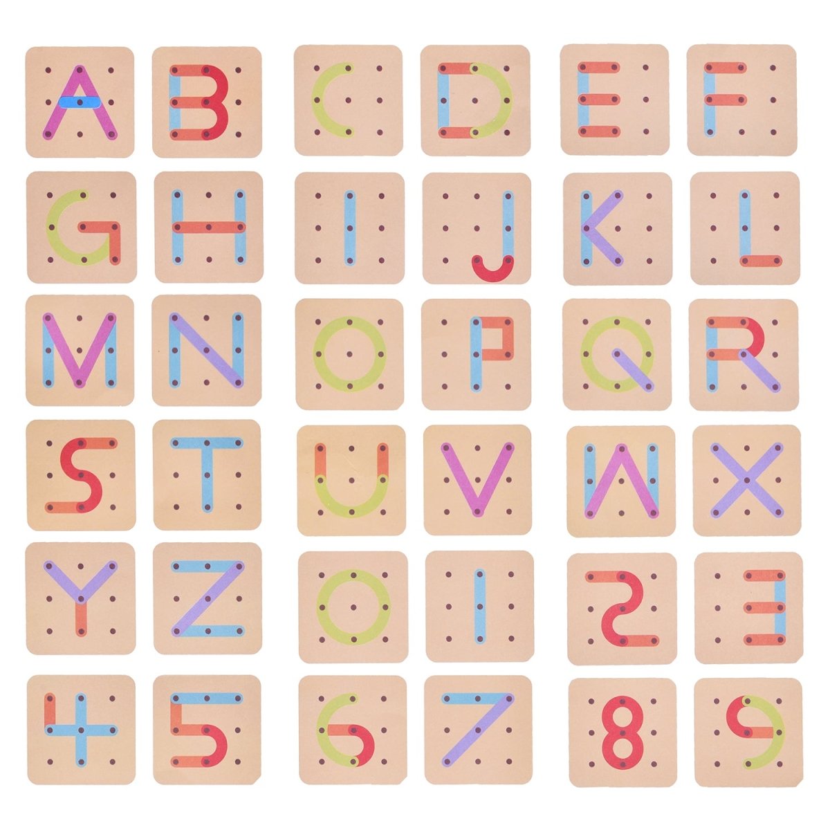 Wooden Peg Board Puzzle - PopFun