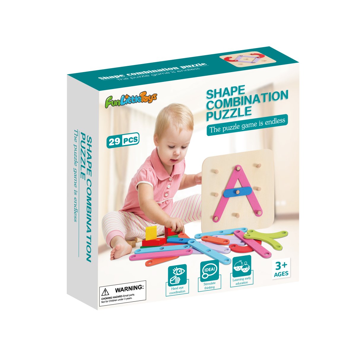 Wooden Peg Board Puzzle - PopFun