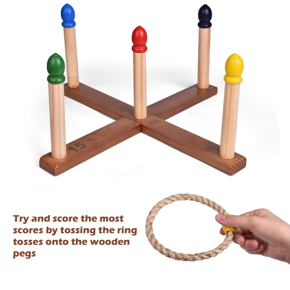 Wooden Ring Toss Set - PopFun