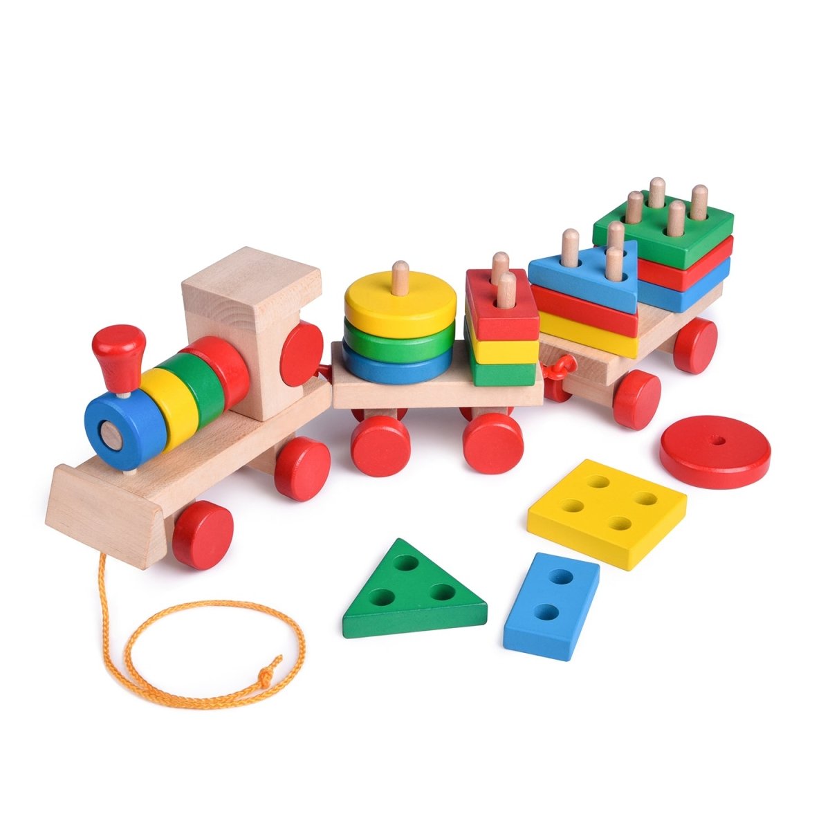 Stack In Train Wooden Stacking Train for Toddlers | PopFun
