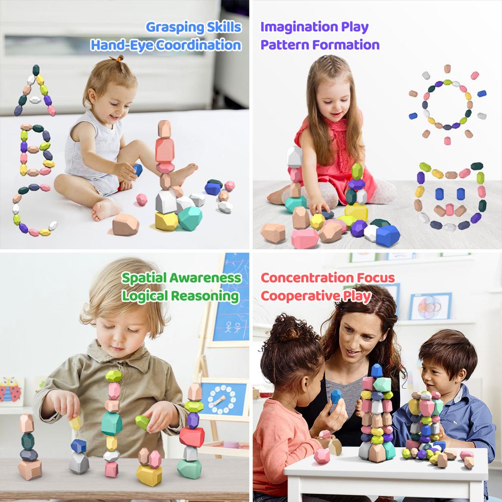 Wooden Stone Balancing Set - PopFun